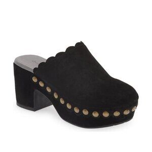 CHOCOLATE BLU Scalloped Studded Suede Platform Clogs – Y2K Vibes